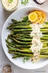 Oven Roasted Asparagus with Lemon Dill Sauce