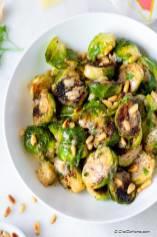Sauteed Brussel Sprouts with Garlic Parmesan Sauce