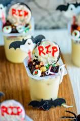 Witch House in Graveyard - Halloween Pudding Cups
