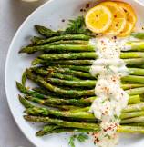 Oven Roasted Asparagus with Lemon Dill Sauce