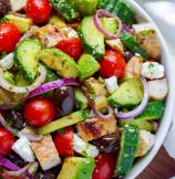 Greek Chicken Cucumber Avocado Salad