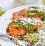 Baked Salmon with Salsa Verde