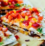 Layered Grilled BBQ Chicken Quesadilla