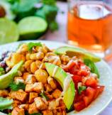 BBQ Tofu Fiesta Salad with Tangy Lime-Cream Dressing