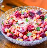 Chickpeas and Beets Salad with Creamy Tahini Dressing