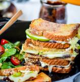 Apples and Brie Grilled Cheese Sandwich with Fig Spread