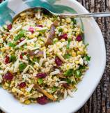 Brown Rice Salad with Mushroom and Lemony Dressing