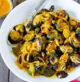 Roasted Brussel Sprouts with Coconut Curry Sauce