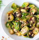 Sauteed Brussel Sprouts with Garlic Parmesan Sauce
