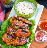 Honey Tangerine Buffalo Chicken Wings with Yogurt Ranch Dip