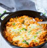 One Pot Buffalo Chicken and Rice Casserole