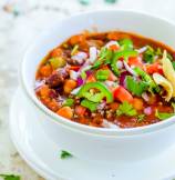 Easy Vegetarian Three Beans Chili with Chickpeas