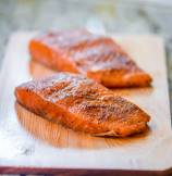 Cedar Plank Salmon with Beets Salad