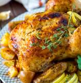 Oven Roasted Whole Chicken with Lemon and Thyme