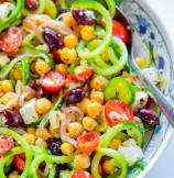 Mediterranean Chickpea Cucumber Salad with Shallot Dressing