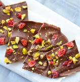 Cranberry and Pistachio Dark Chocolate Bark