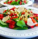 Watercress with Roasted Peppers and Corn Salad