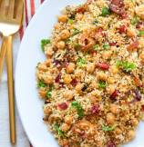 Moroccan Couscous Tfaya with Chickpeas and Cranberries