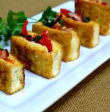 Crispy Tofu Snack Pockets with Crunchy Vegetables Filling