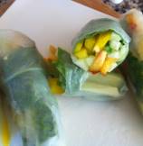 Cucumber Fresh Rolls with Peaches and Basil