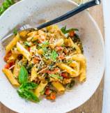 Roasted Eggplant and Tomato Penne Pasta