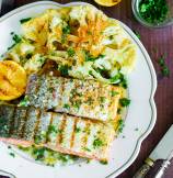 Grilled Salmon with Lemon-Butter Sauce