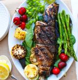 Cajon Seasoned Grilled Whole Branzino with Lemons