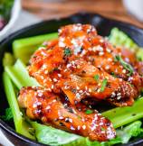 Crispy Baked Chicken Wings with Kimchi Caramelized Honey Sauce Recipe ...