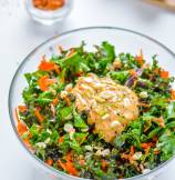 Kale and Carrots Salad with Chili Lime Peanut Dressing