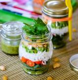 Marinated Kale and Rice Salad in a Jar