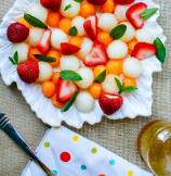 Strawberry Melon Salad with Honey-Lemon Dressing