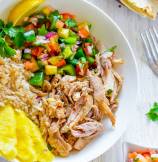 Slow Cooker Mojo Chicken and Rice Bowl