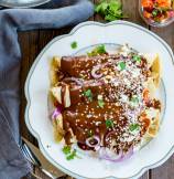 Mole Chicken Enchilada with Homemade Mole Sauce