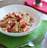 Summer Pasta Salad with Tomato, Feta and Orange Dressing