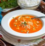 Tomato and Rice Soup with Chickpeas