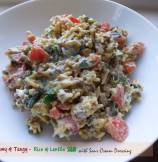 Creamy, Tangy Rice & Lentils Salad with Sour Cream Dressing