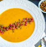 Roasted Butternut Squash Soup with Goat Cheese