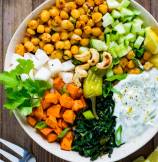Spicy Chickpeas and Sweet Potato Salad Bowl