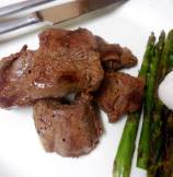 Himalayan Salt Block Cooked Lamb and Asparagus