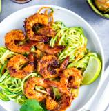 Chipotle Shrimp with Avocado Sauce Zucchini Noodles