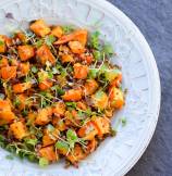 Roasted Acorn Squash, Microgreens and Quinoa Salad