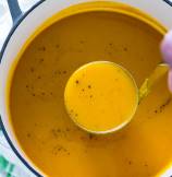 Sweet Spicy Roasted Butternut Squash Soup with Apple