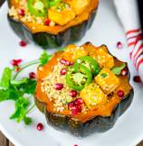 Honey Sriracha Roasted Acorn Squash Quinoa Bowl