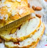 Strawberry Jam Swirl Breakfast Bread with Marzipan