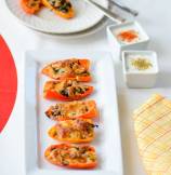 Leftover Stuffing Stuffed Sweet Peppers with Two Kinds Buttermilk Dips