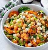 Roasted Sweet Potato Chickpea Feta Salad