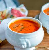 Tomato Bread Soup with Basil Oil