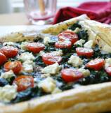 Cherry Tomato, Goat Cheese and Spinach Puff Pastry Tarts