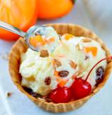 Homemade Persimmon Vanilla Ice Cream