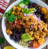 Roasted Cauliflower Chipotle Tofu Veggie Bowl